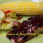 roasted salmon with blueberry sauce